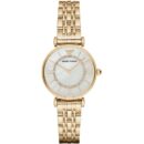 Emporio Armani Ladies Mother of Pearl Gold Watch - AR1907